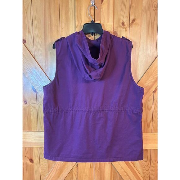 Zenana Outfitters Womens Purple Hooded Military Vest Pockets Size 3XL (5090) - Picture 4 of 6